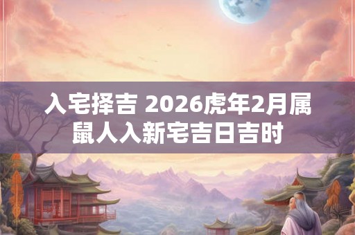 入宅择吉 2026虎年2月属鼠人入新宅吉日吉时