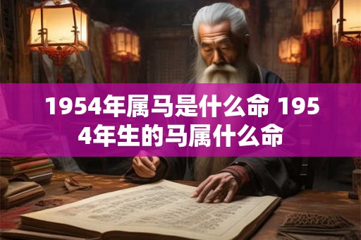 1954年属马是什么命 1954年生的马属什么命
