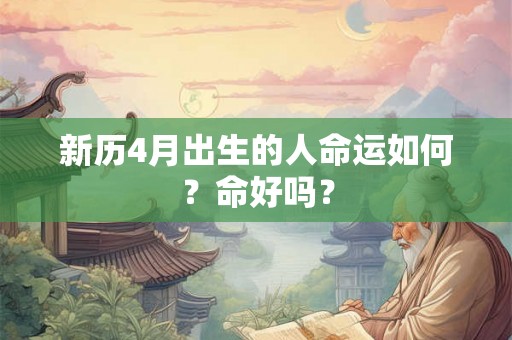 新历4月出生的人命运如何？命好吗？
