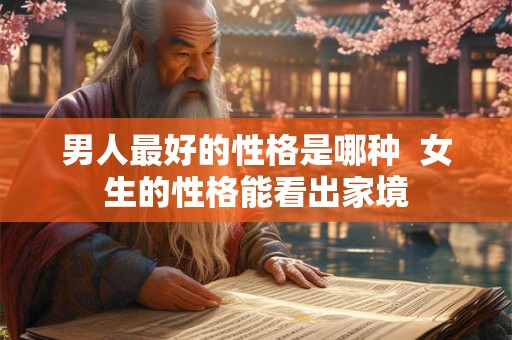 男人最好的性格是哪种  女生的性格能看出家境