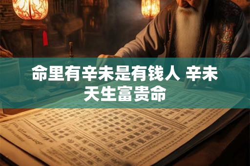 命里有辛未是有钱人 辛未天生富贵命 命里有辛未是有钱人 辛未天生富贵命