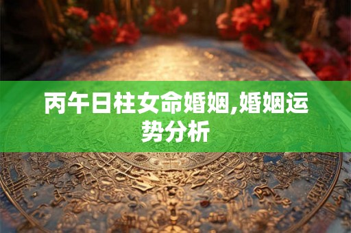 丙午日柱女命婚姻,婚姻运势分析