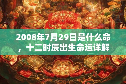 2008年7月29日是什么命，十二时辰出生命运详解