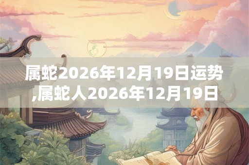 属蛇2026年12月19日运势,属蛇人2026年12月19日财运,生肖蛇2026年12月19日运势