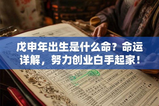 戊申年出生是什么命？命运详解，努力创业白手起家！