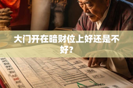 大门开在暗财位上好还是不好？