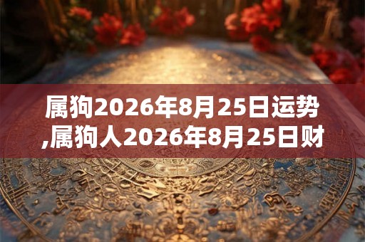 属狗2026年8月25日运势,属狗人2026年8月25日财运,生肖狗2026年8月25日运势 属狗2026年8月25日运势,属狗人2026年8月25日财运,生肖狗2026年8月25日运势