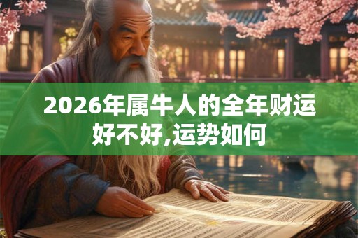 2026年属牛人的全年财运好不好,运势如何