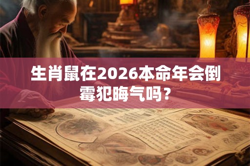 生肖鼠在2026本命年会倒霉犯晦气吗？