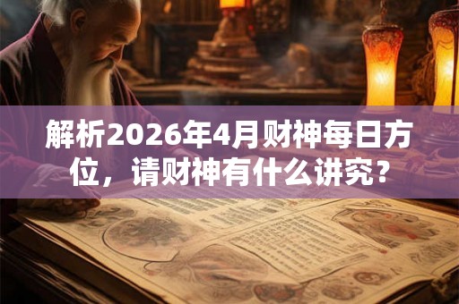 解析2026年4月财神每日方位，请财神有什么讲究？