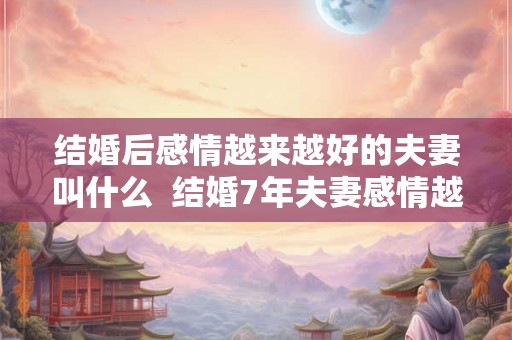结婚后感情越来越好的夫妻叫什么  结婚7年夫妻感情越来越好
