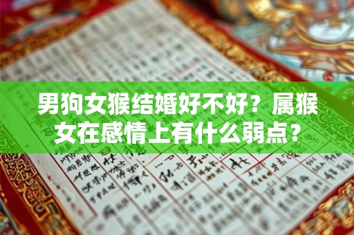 男狗女猴结婚好不好?属猴女在感情上有什么弱点? 男狗女猴结婚好不好?属猴女在感情上有什么弱点?
