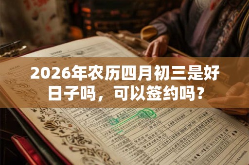 2026年农历四月初三是好日子吗,可以签约吗? 2026年农历四月初三是好日子吗,可以签约吗?