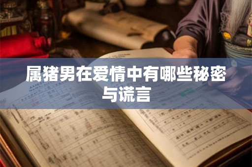 属猪男在爱情中有哪些秘密与谎言