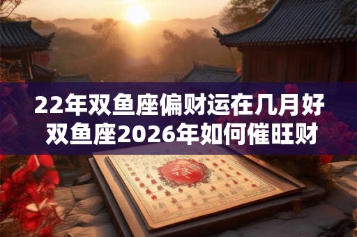 22年双鱼座偏财运在几月好 双鱼座2026年如何催旺财运