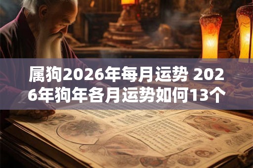 属狗2026年每月运势 2026年狗年各月运势如何13个字