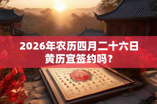 2026年农历四月二十六日黄历宜签约吗？