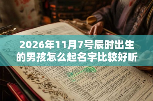 2026年11月7号辰时出生的男孩怎么起名字比较好听