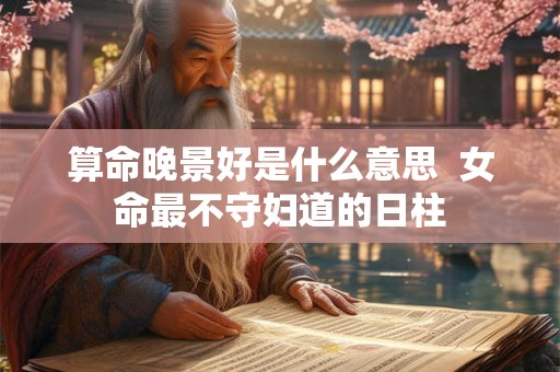 算命晚景好是什么意思  女命最不守妇道的日柱