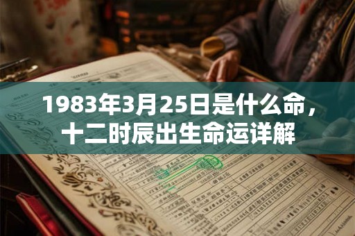 1983年3月25日是什么命，十二时辰出生命运详解