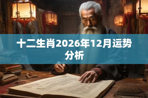 十二生肖2026年12月运势分析