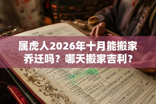 属虎人2026年十月能搬家乔迁吗?哪天搬家吉利? 属虎人2026年十月能搬家乔迁吗?哪天搬家吉利?