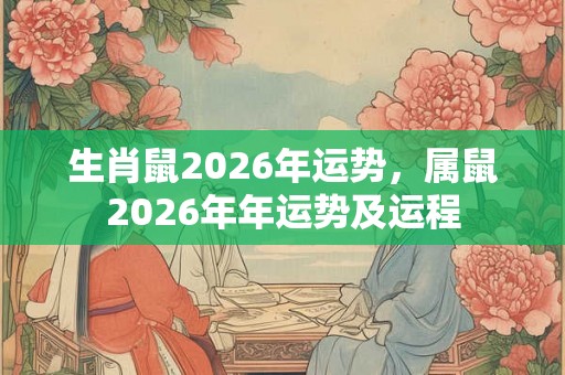 生肖鼠2026年运势，属鼠2026年年运势及运程