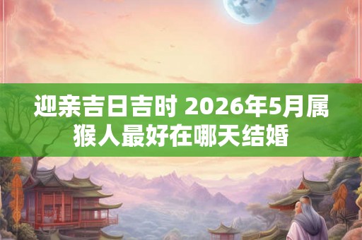 迎亲吉日吉时 2026年5月属猴人最好在哪天结婚 迎亲吉日吉时 2026年5月属猴人最好在哪天结婚