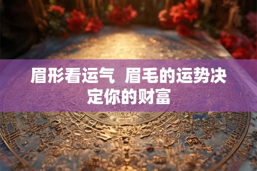 眉形看运气  眉毛的运势决定你的财富