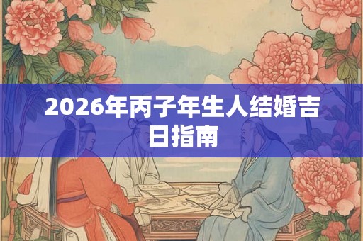 2026年丙子年生人结婚吉日指南