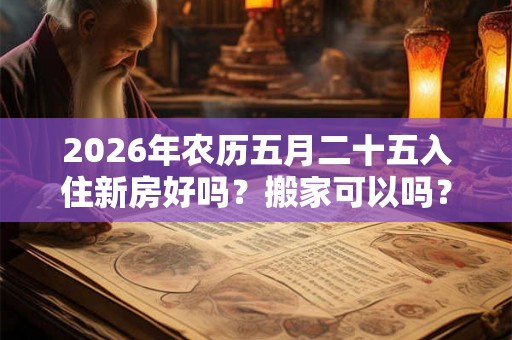 2026年农历五月二十五入住新房好吗？搬家可以吗？