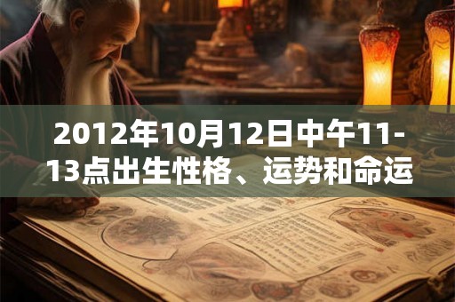 2012年10月12日中午11-13点出生性格、运势和命运