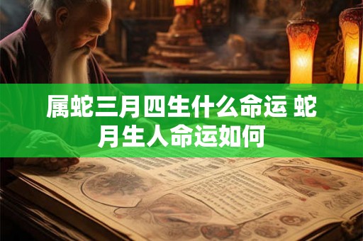 属蛇三月四生什么命运 蛇月生人命运如何 属蛇三月四生什么命运 蛇月生人命运如何
