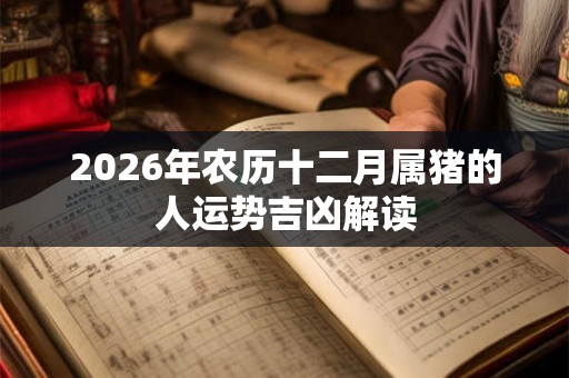 2026年农历十二月属猪的人运势吉凶解读