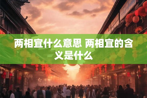 两相宜什么意思 两相宜的含义是什么