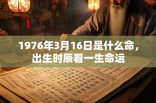 1976年3月16日是什么命，出生时辰看一生命运