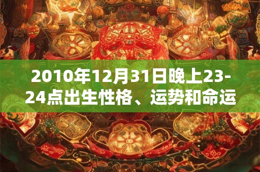 2010年12月31日晚上23-24点出生性格、运势和命运