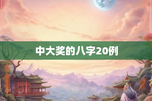中大奖的八字20例