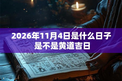 2026年11月4日是什么日子 是不是黄道吉日 2026年11月4日是什么日子 是不是黄道吉日