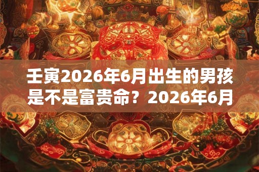 壬寅2026年6月出生的男孩是不是富贵命？2026年6月出生好吗？