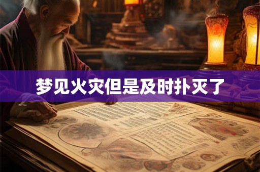 梦见火灾但是及时扑灭了