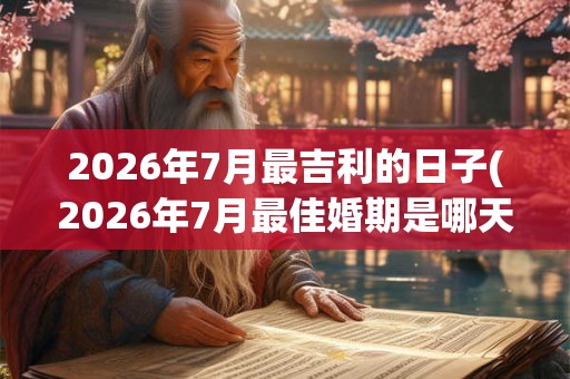 2026年7月最吉利的日子(2026年7月最佳婚期是哪天？)