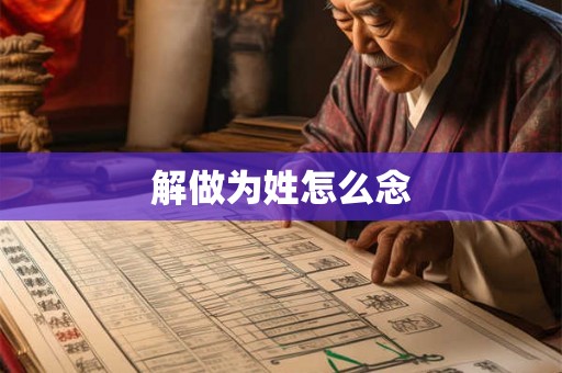 解做为姓怎么念
