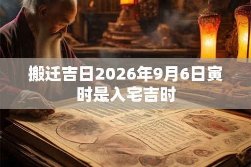搬迁吉日2026年9月6日寅时是入宅吉时 搬迁吉日2026年9月6日寅时是入宅吉时