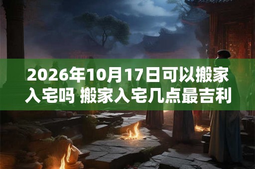 2026年10月17日可以搬家入宅吗 搬家入宅几点最吉利