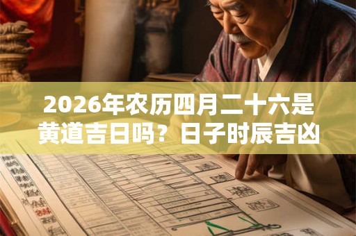 2026年农历四月二十六是黄道吉日吗？日子时辰吉凶如何？