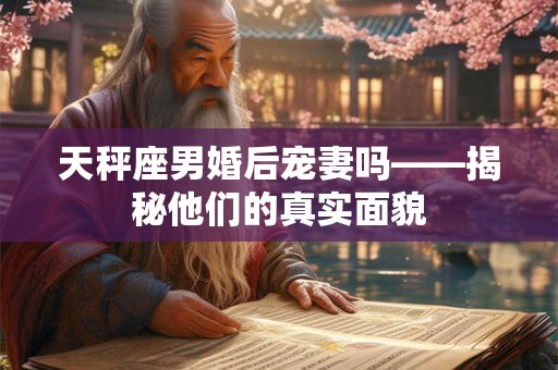 天秤座男婚后宠妻吗——揭秘他们的真实面貌