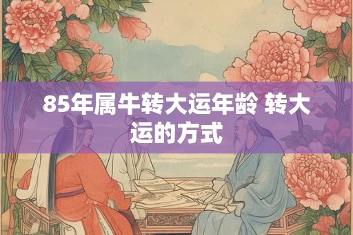 85年属牛转大运年龄 转大运的方式