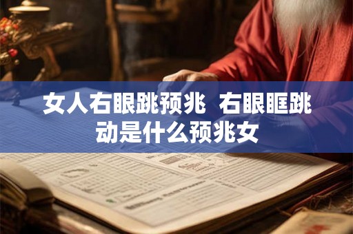 女人右眼跳预兆  右眼眶跳动是什么预兆女
