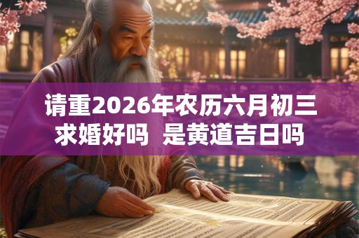 请重2026年农历六月初三求婚好吗  是黄道吉日吗